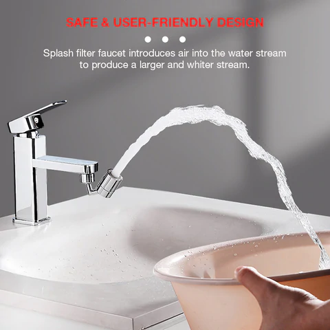 Universal Rotatable Splash Filter Faucet for Kitchen