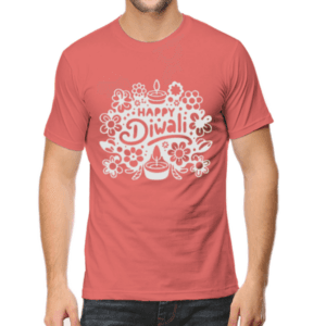 Festive Vibes: Happy Diwali Round Neck Half Sleeve T-Shirt