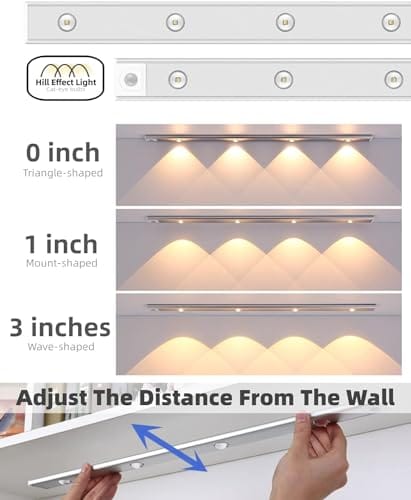 Version 1.0.0 Motion Sensor Cabinet Lights - Wireless Wardrobe Light for Home, Kitchen