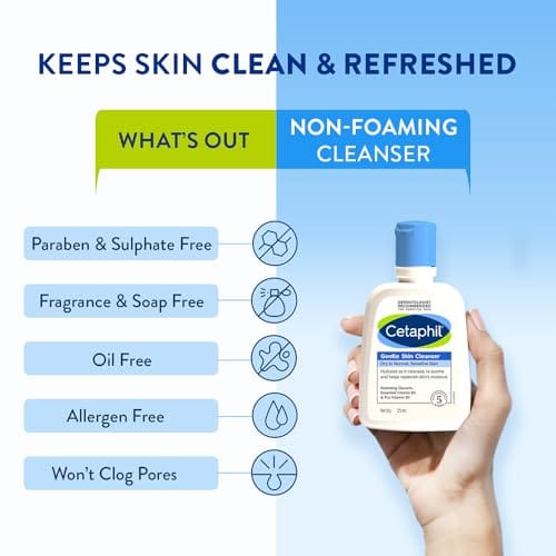 Version 1.0.0 Cetaphil Paraben, Sulphate-Free Gentle Skin Hydrating Face Wash Cleanser with Niacinamide, Vitamin B5 for Dry to Normal, Sensitive Skin