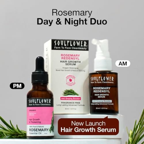 Version 1.0.0 Soulflower Rosemary Essential Oil for Hair Growth, Hair Fall Control and Nourishment, Skin Care