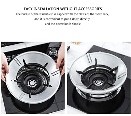 Version 1.0.0 Gas Stove Cover Disk-Windshield Bracket Gas Stove Energy Saving Cover Disk Fire Reflection Windproof Stand - (Pack of 1)
