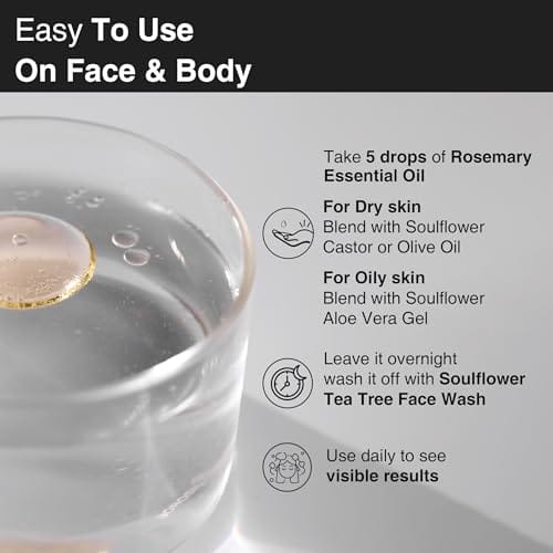 Version 1.0.0 Soulflower Rosemary Essential Oil for Hair Growth, Hair Fall Control and Nourishment, Skin Care