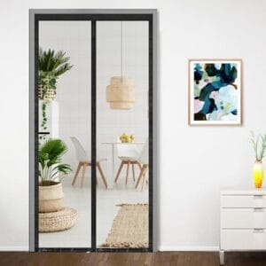 Classic Mosquito Net for Door Fiberglass Magnetic Curtain Auto Closing Insect Screen for All Door Types with Self Adhesive Hook Tape
