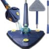 Stainless Steel Microfiber Floor Triangle Cleaning Mop with Removable Washable Cleaning Pad and Integrated Water Spray Mechanism