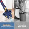 Stainless Steel Microfiber Floor Triangle Cleaning Mop with Removable Washable Cleaning Pad and Integrated Water Spray Mechanism