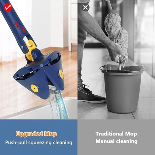 Version 1.0.0 Stainless Steel Microfiber Floor Triangle Cleaning Mop with Removable Washable Cleaning Pad and Integrated Water Spray Mechanism