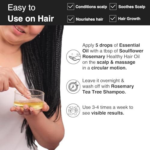 Version 1.0.0 Soulflower Rosemary Essential Oil for Hair Growth, Hair Fall Control and Nourishment, Skin Care