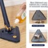 Stainless Steel Microfiber Floor Triangle Cleaning Mop with Removable Washable Cleaning Pad and Integrated Water Spray Mechanism