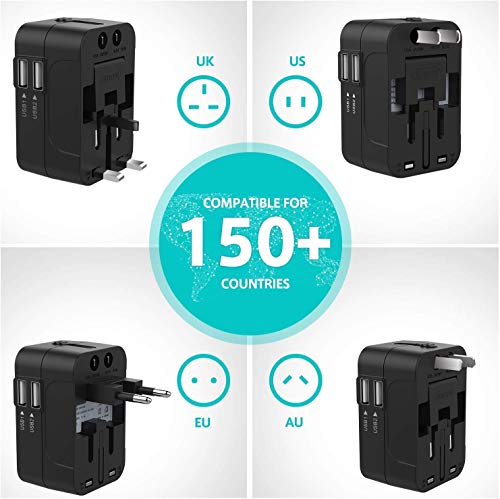 Version 1.0.0 Universal Travel Adapter, International All in One Worldwide Travel Adapter