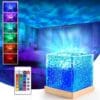 Romantic Ocean Wave Night Light Projector Lamp, 3D Water Wave Effect, LED Projection Lamp for Bedroom Decor
