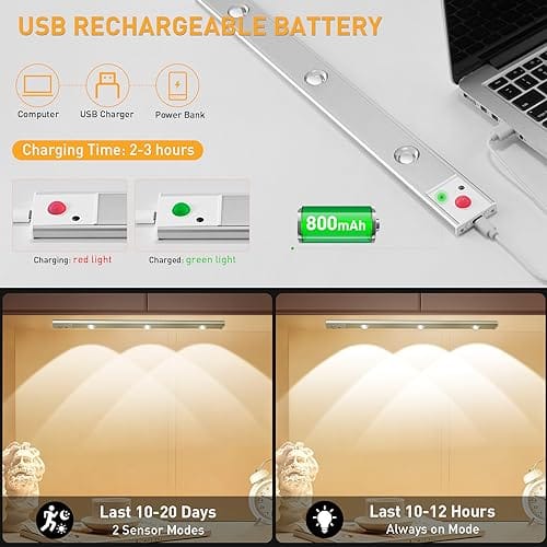 51iRgnEFeL.jpg Motion Sensor Cabinet Lights - Wireless Wardrobe Light for Home, Kitchen