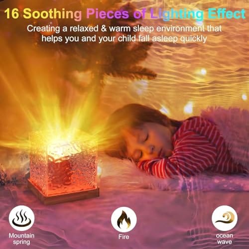 Version 1.0.0 Romantic Ocean Wave Night Light Projector Lamp, 3D Water Wave Effect, LED Projection Lamp for Bedroom Decor