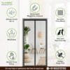 Classic Mosquito Net for Door Fiberglass Magnetic Curtain Auto Closing Insect Screen for All Door Types with Self Adhesive Hook Tape