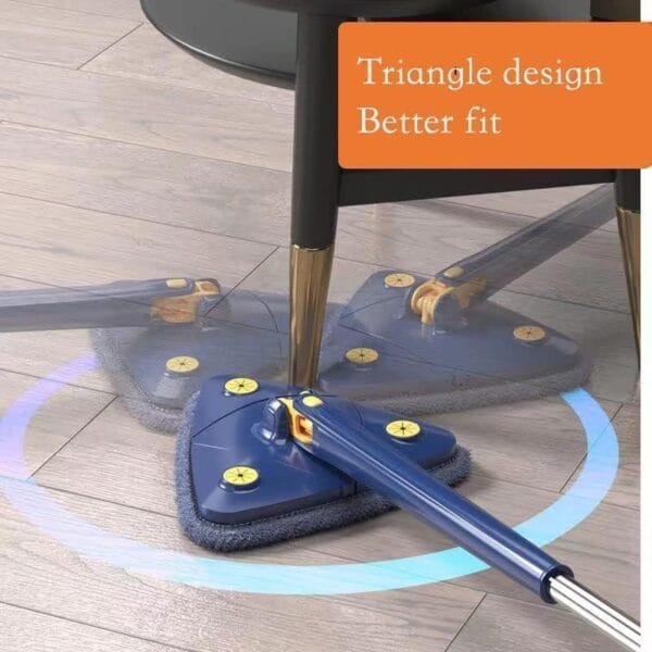 Version 1.0.0 Stainless Steel Microfiber Floor Triangle Cleaning Mop with Removable Washable Cleaning Pad and Integrated Water Spray Mechanism